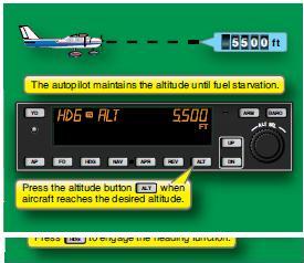 Maintaining an altitude using the altitude hold mode